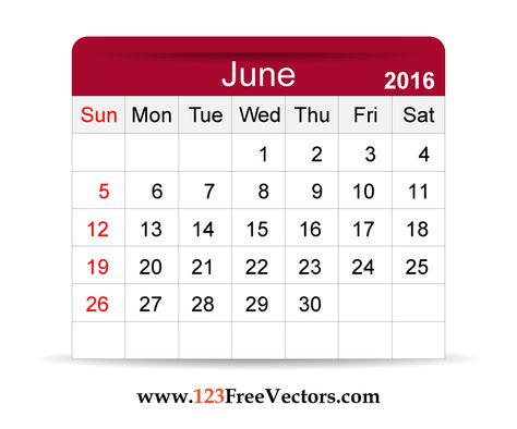 Free Vector 2016 Calendar June Editable Monthly Calendar, December Printable, Calendar Vector, Calendar June, Calendar May, Calendar March, Editable Calendar, 2016 Calendar, Monthly Calendar Printable