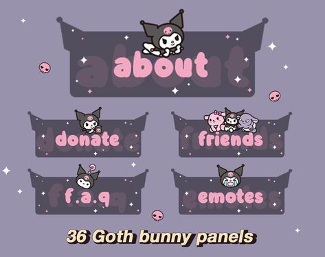 Goth Kawaii Aesthetic, Discord Server Role Ideas, Y2k Halloween, Goth Bunny, Kawaii Emo, Black And Purple Wallpaper, Discord Me, Goth Y2k, Twitch Panels