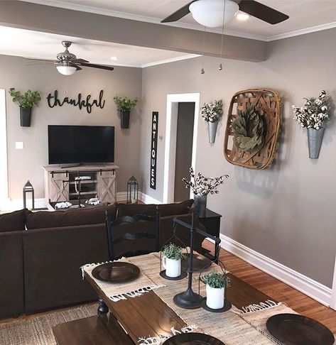 family room paint color Cozy Farmhouse Decor, Tv Stand Designs, Rustic Farmhouse Living Room, Living Room Tv Stand, Small Apartment Decorating, Farmhouse Living Room, Cozy Farmhouse, Farmhouse Decor Living Room, Farmhouse Dining Room