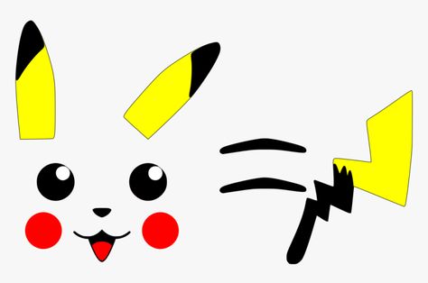 Pikachu Ears Printable, Pokemon Faces Printable, Pikachu Svg Free, Pikachu Face Template, Pikachu Cake Topper Printable, Pikachu Printable, Pikachu Png, Bolo Pikachu, Pikachu Svg