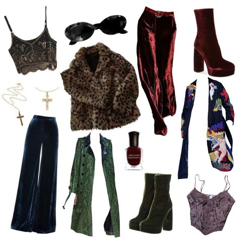 Dark 70s Style, 70s Classy Fashion, 70s Rockstar Aesthetic Outfits, 70s Rock Outfits, 70s Alternative Fashion, Vampirecore Outfits, Look Grunge, Rockstar Gf, 70s Inspired Fashion