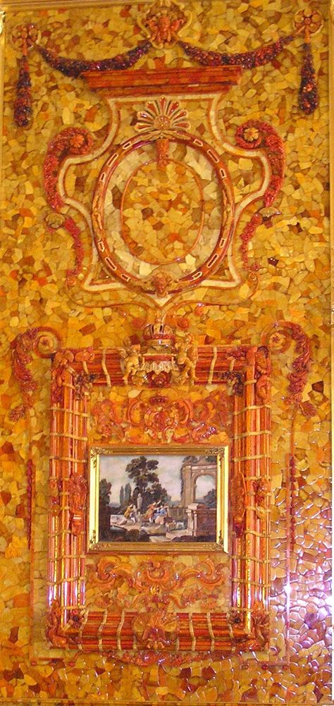 PANEL FROM THE AMBER ROOM   CATHERINE PALACE     TSARSKOE SELO        near SAINT PETERSBURG, RUSSIA   The Amber Room - an investigative report by Scott-Clark & Levy.  The above panel is from the Amber Room, once found in Katharine Palace, Saint Petersburg, Russia Amber Room Russia, The Amber Room, Russian Government, Tsarskoe Selo, Catherine Palace, Charlottenburg Palace, Amber Room, Room Panel, Catherine The Great