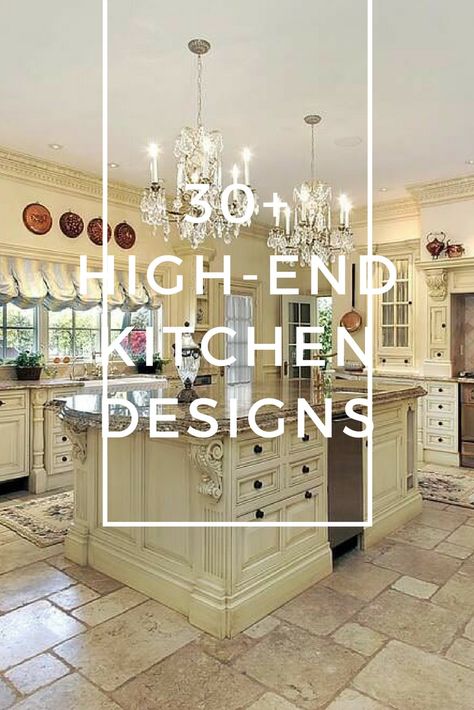 Elegant Kitchen Lighting, Kitchen Island With Chandelier, Thermador Kitchen Photo Galleries, Chandelier Above Kitchen Island, Chandelier Over Island Kitchen, High End Kitchen Design Luxe, Upscale Kitchen Ideas, Chandeliers Over Kitchen Island, High End Kitchens Luxury