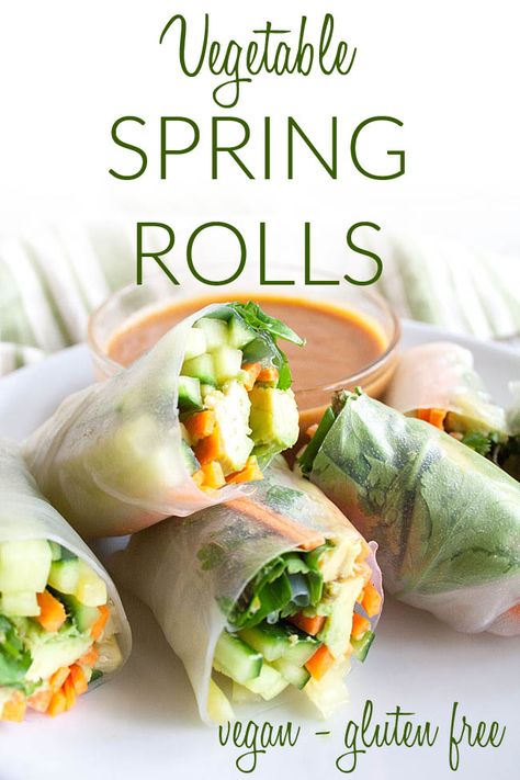 Spring Rolls With Peanut Sauce, Healthy Spring Rolls, Vegan Spring Rolls, Snacks Vegan, Veggie Spring Rolls, Vietnamese Spring Rolls, Vegetable Spring Rolls, Fresh Spring Rolls, Spring Roll Recipe