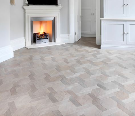 Mansion weave flooring from www.element7.co.uk Mansion Weave Floor, Grey Flooring Living Room, Parquet Wood Flooring, Timber Floor, Dallas House, Grey Wood Floors, Wood Parquet Flooring, Bleached Wood, Parquetry