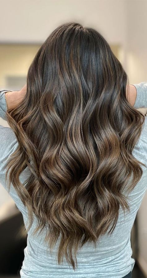 Dark Brown To Light Brown Balayage Ombre, Brown Hair Ash Blonde Balayage, Lights Brunette Hair, Brown Teasy Lights, Dirty Blonde Hair With Dark Highlights, Teddy Bear Brunette Hair Color, Teasy Lights Brunette To Blonde, Brunette Teasy Lights, Low Light Hair