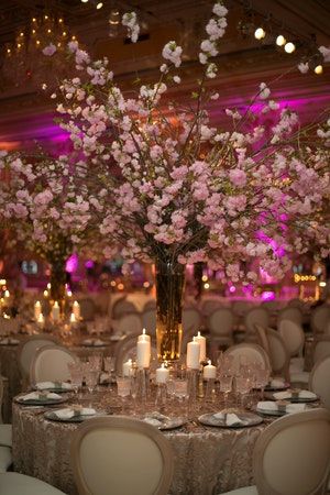 Table Settings Wedding Decor, Cherry Blossom Wedding Centerpieces, Cherry Blossom Wedding Decor, Cherry Blossom Centerpiece, Cherry Blossom Wedding Theme, Romantic Wedding Centerpieces, Rustic Glam Wedding, Glamorous Wedding Decorations, Reception Tablescapes