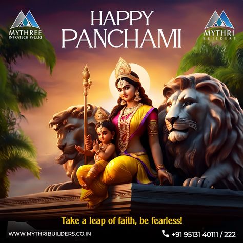 Happy Panchami! Like the fearlessness of Goddess Skandamata, may you find the courage to explore new horizons in the realm of real estate. Visit http://mythribuilders.co.in or Call @ +91 95131 40111/ +91 95131 40222 #MythriBuilders #navarathri #navarathrispecial #day5 #Skandamata Goddess Skandamata, Leap Of Faith, Visual Artist, Real Estate, Apartment, Quick Saves