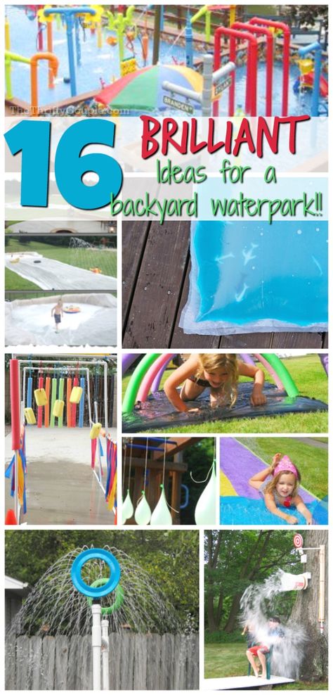 16 Brilliant Ideas to Create Your Own DIY Backyard Waterpark Diy Water Play, Backyard Waterpark, Backyard Water Park, Water Play Ideas, Backyard Water Fun, Water Play Activities, Backyard Water Parks, Water Play For Kids, Outdoor Water Activities