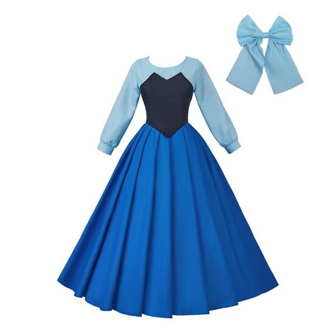 PRICES MAY VARY. Include: dress, headwear. Material: Made by high quality polyester. Size: US Women Size. Please refer to OUR size chart. Occasions: Perfect for Halloween, Ball Gown, Drama, School Performance, Masquerade, Birthday Party, fancy dress party etc. Please note below size is body size, we will add extra tolerance on it.   women XS size  height size:61-63'' chest size:32-33'' waist size:24-25'' hip size:34.5-35.5''    women S size  height:63-65'' chest size:34-35'' waist size:26-27'' h Cute Womens Costume, Plus Size Princess Costume, Ariel Blue Dress Costume, Simple Cheap Halloween Costumes, Cute Halloween Costumes Modest, Women’s Disney Costumes, Simple Disney Costumes For Women, Princess Anna Costume Adult, Princess Dress Sewing Patterns