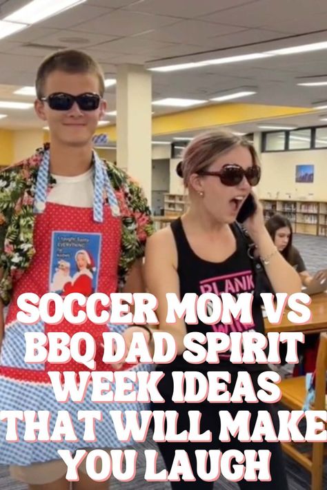 Soccer Mom Vs BBQ Dad Spirit Week Ideas That Will Make You Laugh - momma teen Scholar Vs Baller Outfits Spirit Week, Soccer Mom And Bbq Dad Spirit Week, What Do Soccer Moms Wear, Senior Night Outfits For Parents, Dress Like A Soccer Mom Spirit Week, Sports Mom Outfit Spirit Week, Barbecue Dad Vs Soccer Mom, Sports Themed Party Outfit, Soccer Mom Vs Barbecue Dad Spirit Week