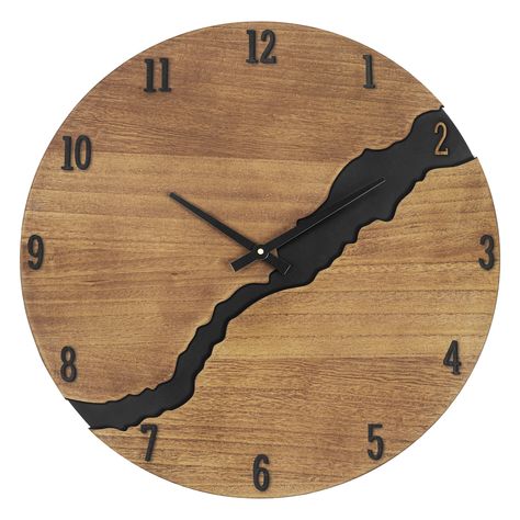 PRICES MAY VARY. Timeless Elegance - This MDF wall clock combines unique design and functionality with an analog clock and black crack, creating a combination of classic and natural elements. Perfectly fills empty wall space, enhancing the overall decor of your living room, bedroom, office, kitchen, or any room Room to Room Move - If ease of installation is your top priority, then battery-operated wall clocks are likely your best option. With 1 AA battery operated ( not included ), you can conve Clock For Living Room, Over The Couch, Kitchen Wall Clocks, Rustic Wood Walls, Office Dining Room, Analog Clock, How To Make Wall Clock, Wood Clocks, Wood Wall Clock