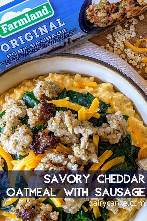 Sausage Oatmeal, Savory Baked Oatmeal, Savory Oatmeal Breakfast, Savory Oats, Savory Oatmeal Recipes, Quick Breakfasts, Savory Oatmeal, Oatmeal Diet, Healthy Oatmeal Recipes