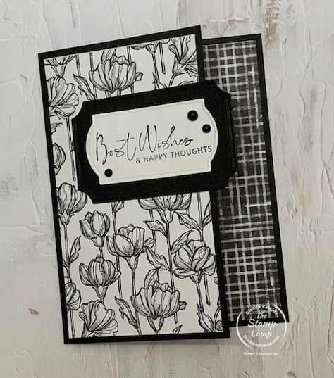 All Together Dsp Stampin Up Cards, Stampin Up By My Side Cards, Black And White Card Ideas, Dsp Cards Layout, Stampin Up 2023-2024 Cards, Perfectly Penciled Stampin Up Cards, Stampin Up Perfectly Penciled Dsp, Stampin Up Easy Cards, Black And White Cards Handmade