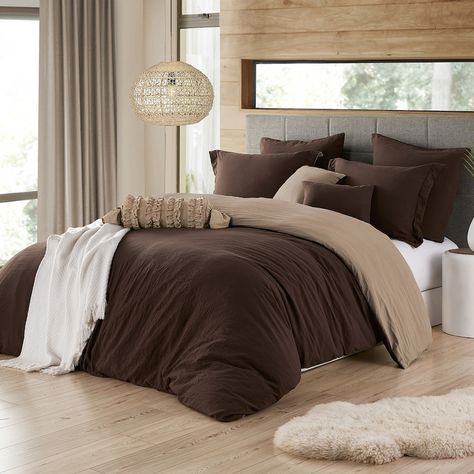 Brown Comforter, California King Duvet Cover, Brown Bedroom, Reversible Duvet Covers, Bedding Stores, Home Modern, King Duvet Cover, Bed Duvet Covers, Twin Xl