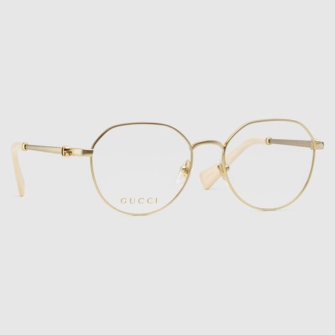 Gucci Glasses Frames, Womens Glasses Frames, Gucci Eyeglasses, Metal Frame Glasses, Gucci Glasses, Designer Frames, Oval Frame, Digital Gifts, Optical Frames