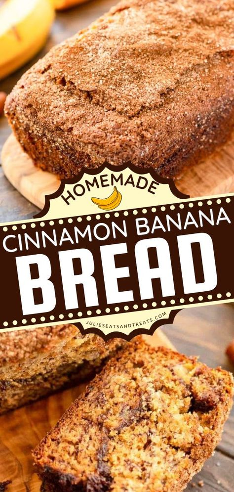 Cinnamon Banana Bread, back to school recipes, quick bread for breakfast Banana Bread Cinnamon Crumb, Cinnamon Banana Bread Recipe Easy, Cinnamon Banana Nut Bread, Banana Bread Mix Recipes, Cinnamon Crunch Banana Bread Recipe, Banana Bread Recipe With Cinnamon, Banana And Cinnamon Bread, Banana Cinnamon Bread Recipe, Banana Bread Recipe Cinnamon Swirl