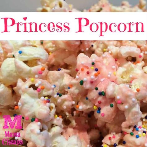 Easy Princess Party Ideas, 4 And Fabulous Birthday Party Ideas, Princess Party Snack Ideas, Princess Camp Ideas, Princess Party Snacks, Princess Snacks, Princess Popcorn, Princess Birthday Party Food, Princess Party Food