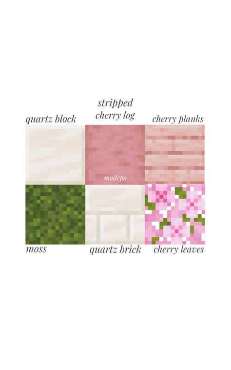 Minecraft Building Ideas New Update, Pink Blocks Minecraft, Minecraft 1.20 Block Palette, Minecraft New Update 1.20, 1.20 Minecraft Update, Cherry Block Palette, Pink Block Pallet Minecraft, Pink Minecraft Palette, Pretty Things To Build In Minecraft