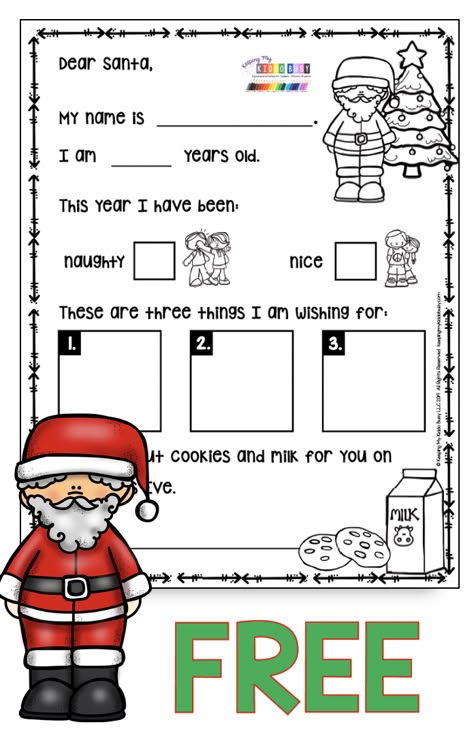 Letters To Santa Free Printable Preschool, Letter To Santa For Toddlers, Christmas Labeling Kindergarten Free, Christmas Writing For Kindergarten, Toddler Letter To Santa, Preschool Letter To Santa, Santa Day At School, Santa Activities For Kids, Christmas Kindergarten Activities