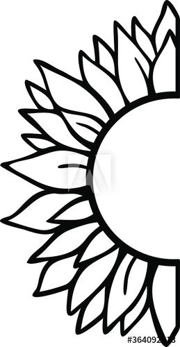 Half sunflower icon - Buy this stock vector and explore similar vectors at Adobe Stock | Adobe Stock Sunflower Pattern Free Printable, Half Sunflower Drawing, Sunflower Icon, Sunflower Outline, Half Sunflower, Sunflower Template, Sunflower Images, Wire Knitting, Sunflower Drawing