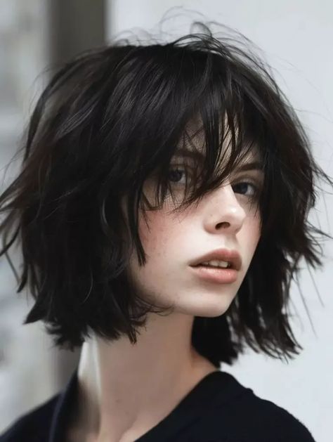 31 Brief Bob Hairstyles with Bangs for a Recent Look - yourwifeknows.com- #bangs #bob #Fresh #Hairstyles #short #yourwifeknows.com Check more at https://howcandothis.com/hairstyleideas/31-brief-bob-hairstyles-with-bangs-for-a-recent-look-yourwifeknows-com/ Shorts Hairstyles For Women, Short Black Bob With Bangs, Short Hair Feminine, Short Hair Inspo Aesthetic, Bob With Straight Bangs, Short Female Haircut, Bob Aesthetic, Short Female Hairstyles, Tomboy Hair