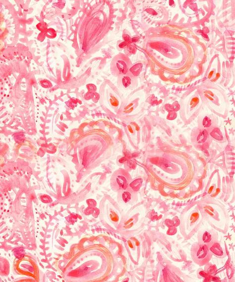 Watercolor and digital | Pink Paisley pattern | Cynthia Maniglia | Sand Salt Moon Summer Pink Background, Pink Beachy Wallpaper, Pink Print Wallpaper, Summer Pink Wallpaper, Pink Summer Wallpapers, Pink Boho Wallpaper, Summer Wallpaper Pink, Pink And Orange Prints, Pink Paisley Wallpaper