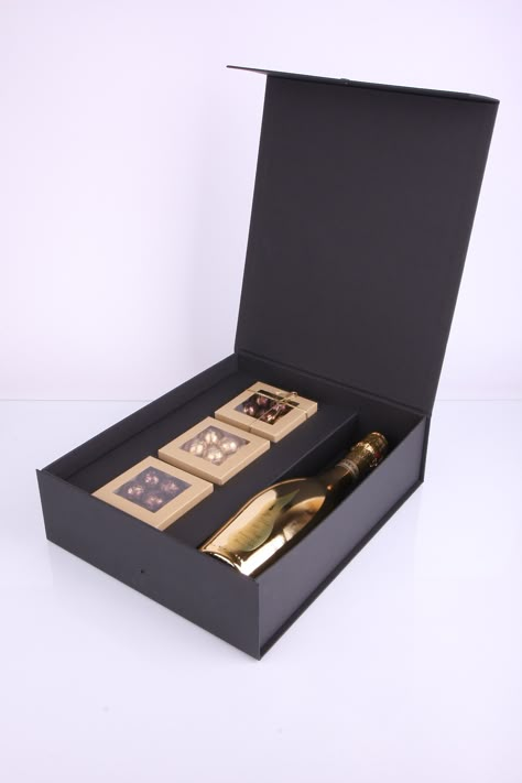 Wine And Chocolate Gift, Wine Luxury, Wine And Chocolate, Wine Gift Box, Luxury Gift Boxes, Chocolate Packaging Design, Wine Bottle Design, Wine Gift Set, Box Wine