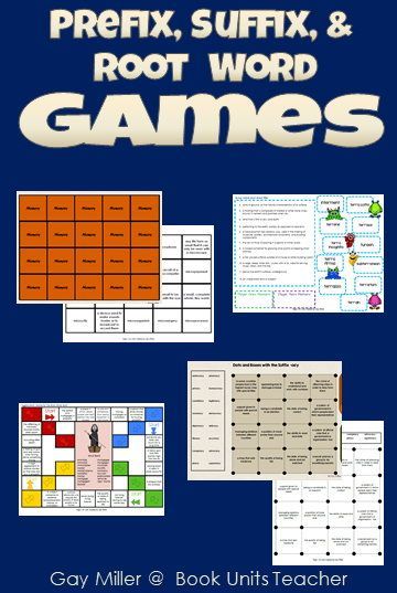 Have students play the games in small groups to practice the prefix, suffix or root word. These games are part of the detailed sample of the series. Prefix Games For 3rd Grade, Prefix Games, Root Words Activities, Roots Book, English Poems For Kids, English Poems, Shades Of Meaning, Dots Game, Prefixes And Suffixes