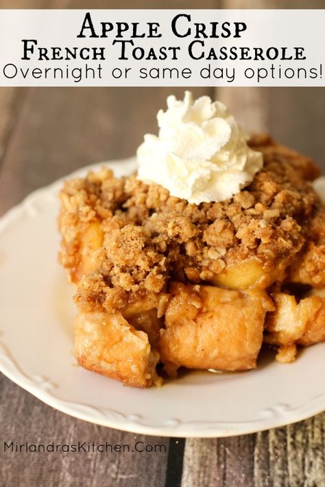 Casserole Breakfast Recipes, Crisp French Toast, Apple French Toast Casserole, Breakfast Alternatives, Casserole Breakfast, Creme Brulee French Toast, French Toast Casserole Easy, Apple French Toast, Crisp Topping