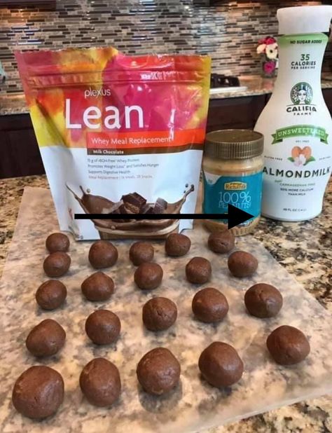 LEAN chocolate PB protein balls ￼ 🟣4 scoops of Chocolate Plexus Lean 🟣2-3 tablespoons of peanut butter (or any nut butter) 🟣Splash of milk (any type) - add more if needed Roll into balls and refrigerate Pb Protein Balls, Peanut Butter Protein Snacks, Protein Meal Replacement, Protein Snack, Lean Meals, Protein Balls, Peanut Butter Protein, Protein Shake Recipes, Meal Replacement Shakes