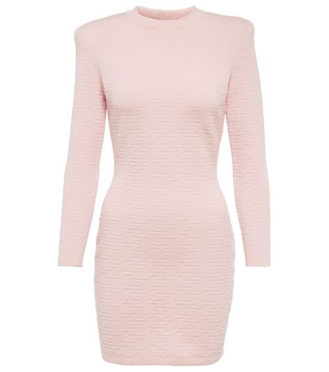 Luxury Fitted Knit Mini Dress, Luxury Ribbed Knit Sweater Dress, Pink Balmain Dress, Mytheresa Dress, Balmain White Dress, Pierre Balmain, Christy Turlington, Christopher Kane, Womens Designer Fashion