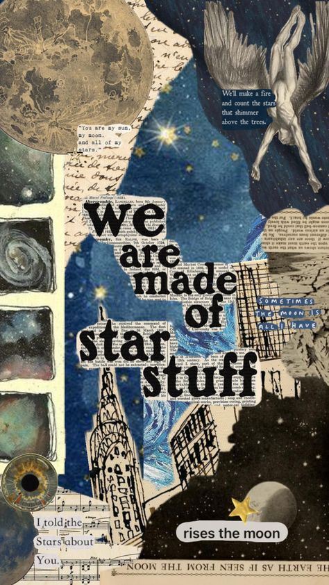 space #space #stars #aesthetic #blue #moon #galaxy #discover #foryou Galaxy Scrapbook Ideas, Galaxy Journal Ideas, Yearbook Space Theme, Space Themed Scrapbook, Space Journal Aesthetic, Space Scrapbook Ideas, Space Collage Wallpaper, Moon Collage Aesthetic, Journal Space Theme