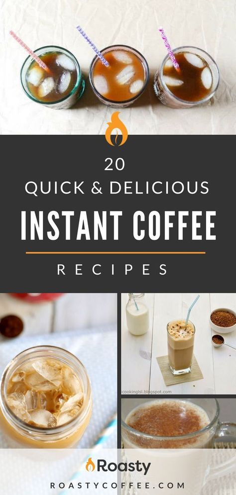 Looking for a quick caffeine fix?  Then our  list of 20 quick and delicious coffee recipes are perfect for you.  From mocha to nutella, we have all your favorite flavors covered.  #quickcoffeerecipes #instantcoffeerecipes #brewedcoffee #homemadecoffee #DIYcoffee #coffeerecipes Quick Coffee Recipes, Instant Iced Coffee Recipe, Instant Coffee Recipes, Coffee Recipes Hot, Craving Coffee, Best Iced Coffee, Coffee Recipes Starbucks, Cold Coffee Recipes, Easy Coffee Recipes