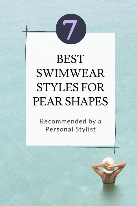 How to choose swimwear for a pear body shape. This post shares pear body shape tips for finding pear shaped body swimwear that looks good on! Flattering swimsuit for body type pear, best swimwear for pear shaped women, best pear shaped bikini swimwear, fun one piece swimsuit, and plus size pear swimwear. Body Shaping Swimwear, Pear Body Shape Fashion, Triangle Body Shape Outfits, Pear Shaped Outfits, Fun One Piece Swimsuit, Swimsuit Styles, Pear Shapes, Pear Shaped Women, Shaping Swimwear