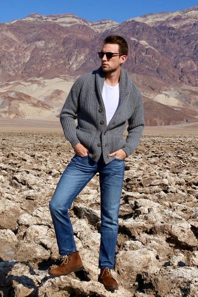 Shawl Collar Cardigan - Lambswool - All - Winston & Co. Mens Shawl Cardigan, Mens Shawl Collar Cardigan, Mens Shawl, Mens Business Casual Outfits, Shawl Collar Cardigan, Mens Attire, Men's Outfits, Fall Outfits Men, Aesthetic Outfit Ideas