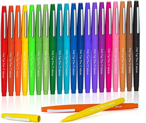 Amazon.com : Lelix 20 Colors Felt Tip Pens, Medium Point Felt Pens, Assorted Colors Markers Pens For Journaling, Writing, Note Taking, Planner Coloring, Perfect for Art Office and School Supplies : Office Products Paper Mate Flair, Journaling Writing, Felt Tip Pens, Flair Pens, Felt Tip Markers, Organized Teachers, Art Pens And Markers, Fine Point Pens, Paper Mate