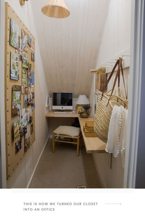 We turned our under stairs closet into an Office. Check it out Under The Stairs Closet Organization Ideas, Understairs Cupboard Office, Craft Closet Under Stairs, Office Under Stairs With Door, Under The Stairs Work Space, Under Stairs Alcove Ideas, Under The Stairs Office Space, Under Staircase Room Ideas, Under Stairs Closet Office Ideas