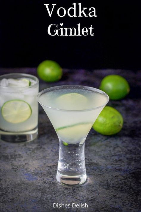 Delicious take on the classic vodka gimlet recipe. No Rose’s lime juice here. #vodkagimlet #vodkagimletcocktail #cocktail @dishesdelish | dishesdelish.com Vodka Gimlet Recipe, Vodka Gimlet, Gimlet Recipe, Cranberry Juice And Vodka, Gimlet Cocktail, Christmas Drinks Alcohol Recipes, Vodka Lime, Coctails Recipes, Vodka Cocktails Recipes