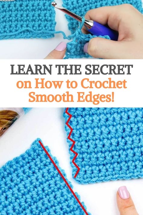 Single Crochet Edging, Straight Crochet Edges Tutorials, How To Get Straight Edges In Crochet, Straight Edges In Crochet, How To Keep Edges Straight In Crochet, How To Keep Crochet Edges Straight, How To End A Crochet Row, How To Keep Crochet Rows Even, Crochet Straight Edges