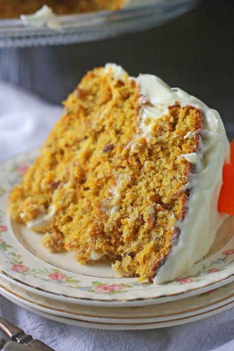 Easy and Moist Carrot Cake Recipe | Brown Sugar Food Blog Moist Carrot Cake Recipe, Brown Sugar Carrots, Sugar Carrots, Moist Carrot Cake, Honey Cream, Brown Sugar Recipes, Orange Honey, Moist Carrot Cakes, Homemade Graham Crackers