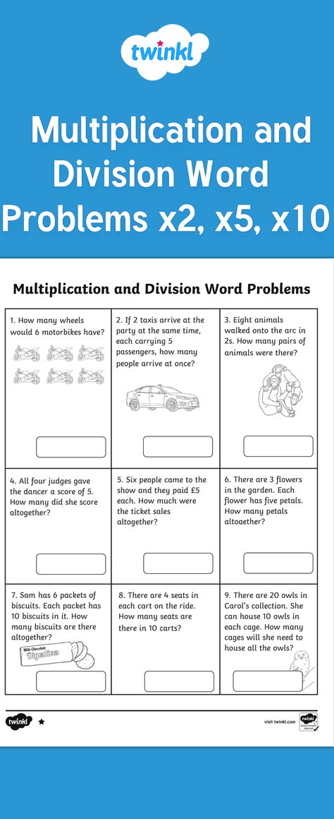 These sheets allow your children to apply their knowledge of multiplication and division to real life situations! Perfect for developing fluency, reasoning and problem solving. Sign up to Twinkl to download this resource.   #multiplication #division #words #maths #problemsolving #mathematics #teach #teacher #education #teachingresources #twinkl #twinklresources Multiplication And Division Word Problem Key Words, Multiplication Division Word Problems, Multiplication And Division Word Problems 3rd Grade, Maths Problem Solving, Division And Multiplication Worksheet, 2 Multiplication Worksheets, Grade 2 Multiplication, Multiplication And Division Word Problem, Math Mental