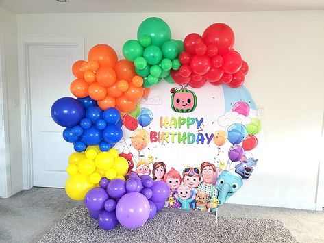 Cocomelon Round Backdrop, Cocomelon Balloon Backdrop, Coco Melon Balloons, Coco Melon Balloon Garland, Cocomelon Balloon Garland, Cocomelon Balloons, 30th Birthday Background, Cocomelon 2, Cocomelon Backdrop