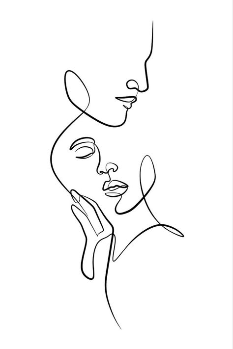 Line Art Drawings Face, Face Line Drawing, Celebrity Caricatures, Line Art Tattoos, Line Art Design, Brother And Sister, Girly Art Illustrations, Outline Drawings, Art Drawings Sketches Creative