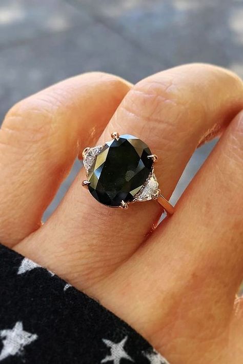 Unique Black Diamond Engagement Ring, Black Diamond Engagement Rings, Stunning Rings, Antique Engagement Ring, Black Diamond Engagement, Black Diamond Ring Engagement, Black Diamond Ring, Morganite Engagement Ring, Antique Engagement