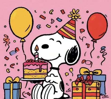 Bday Pfp Aesthetic, Birthday Snoopy Wallpaper, Snoopy Birthday Ideas, Snoopy Birthday Cards, Snoopy Birthday Images, Snoopy Bday, Happy Birthday Snoopy, Happy Birthday Snoopy Images, Peanuts Happy Birthday