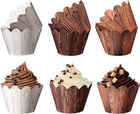 Amazon.com: 120 Pcs Wood Grain Cupcake Wrappers Woodland Cupcake Wrappers Woodland Theme Baby Shower Decorations Rustic Cupcake Liners Woodsy Cup Cake Holder Wraps for Boy Girl Birthday Wedding Forest Party Decor: Home & Kitchen Woodland Baby Shower Theme Kate Aspen, Woodland Animal Candy Table, Woodland Baby Shower Theme Pond Punch, Woodland Themed Baby Shower Table Centerpieces, Winter Woodland Dessert Table, Out Door Themed Baby Shower, National Forest Theme Party, Rustic Forest Birthday Party, Woodland Baby Shower Theme Dessert Table