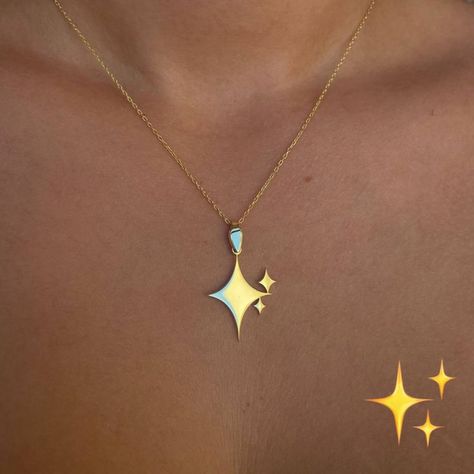 sparkle emoji necklace is for you Dizzy Emoji, Emoji Jewelry, Custom Emoji, Sparkle Emoji, Special Christmas Gift, Emoji Art, Personal Brand, Gold Sparkle, Summer Jewelry