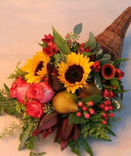 Cornucopia Centerpiece, Thanksgiving Floral Arrangements, Thanksgiving Cornucopia, Fall Gift Baskets, Thanksgiving Floral, Thanksgiving Flowers, Filler Flowers, Fall Flower Arrangements, Holiday Countdown