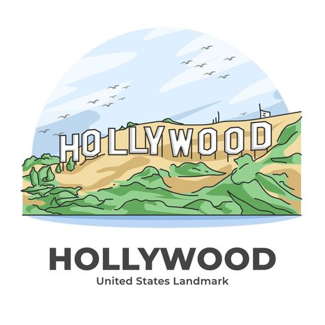 Hollywood Illustration, Minimalist Cartoon, Real Estate Landing Pages, Eco City, City Hospital, Mountain City, Illustration Story, City Icon, Skyline Design